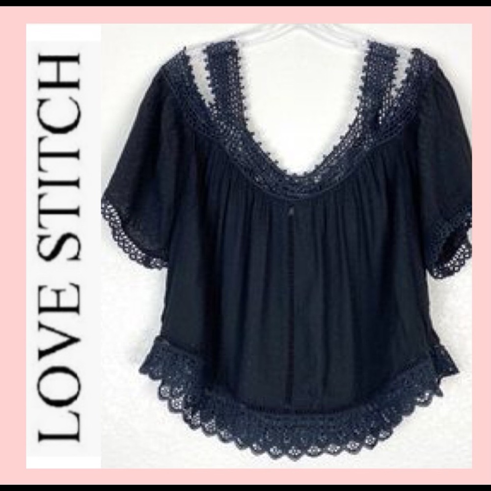 LOVESTITCH Boho Cold-Shoulder Top